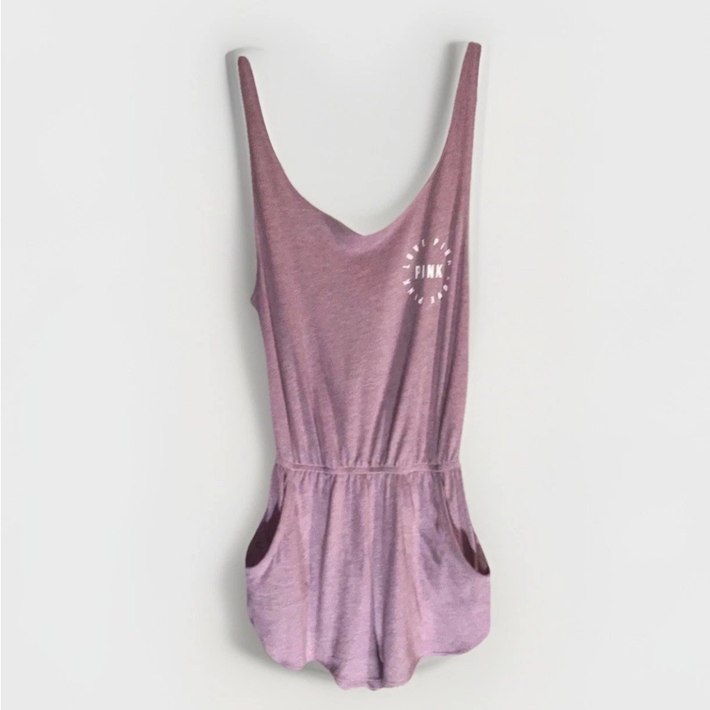 Victoria’s secret PINK supersoft Romper jumpsuit shorts tank logo XS
